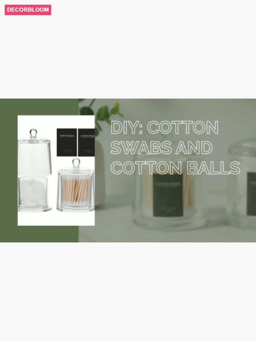 2 Pack Glass Apothecary Jars with Lids for Bathroom Vanity Organizer